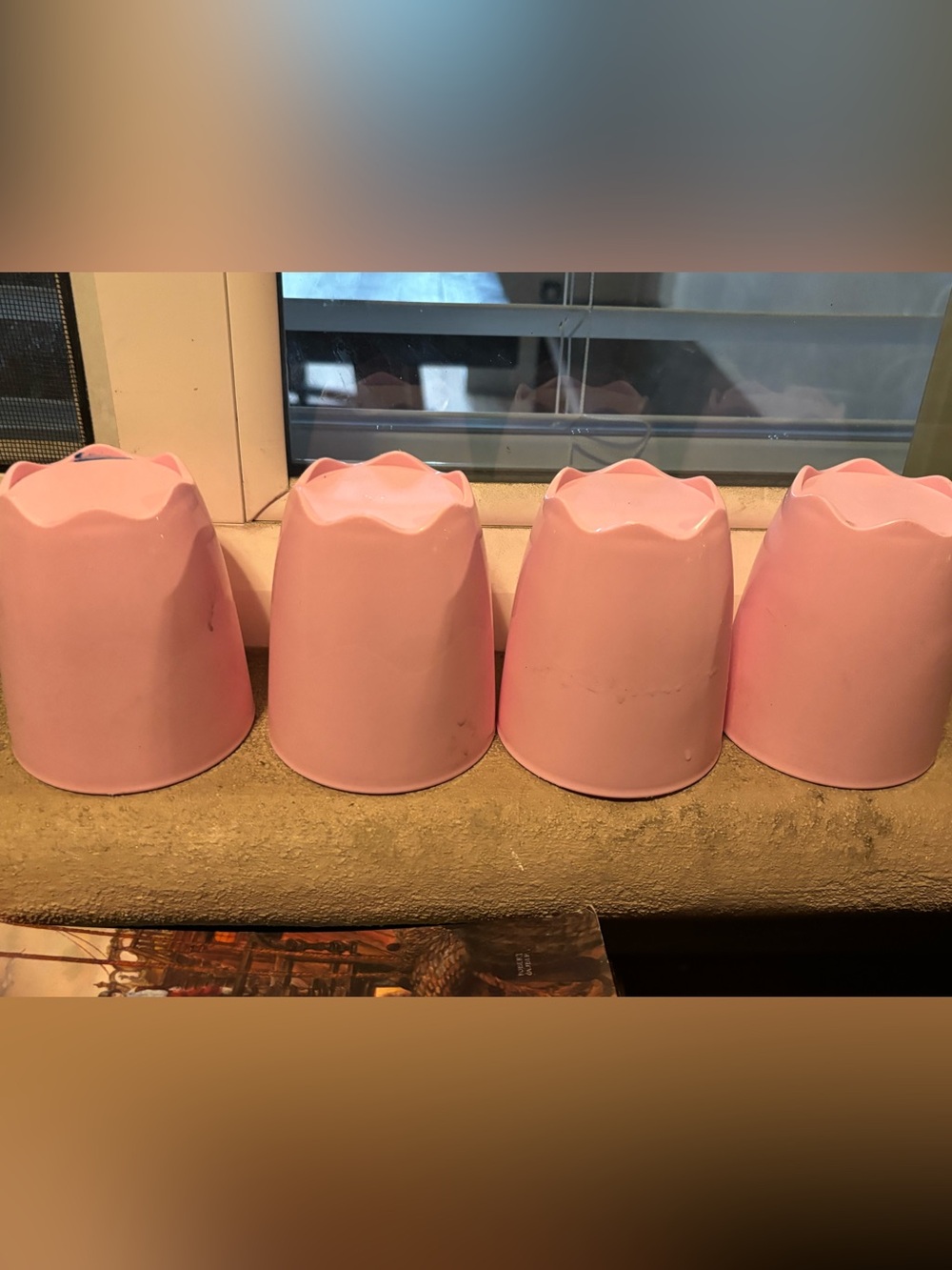 Pink Tupperware cups - Set of 4